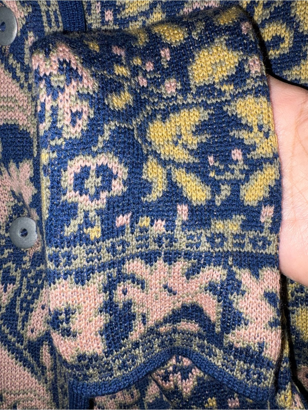 Vintage Jean Paul Gaultier Pour Equator Virgin Wool Floral Knit Cardigan Italy L - Picture 11 of 12